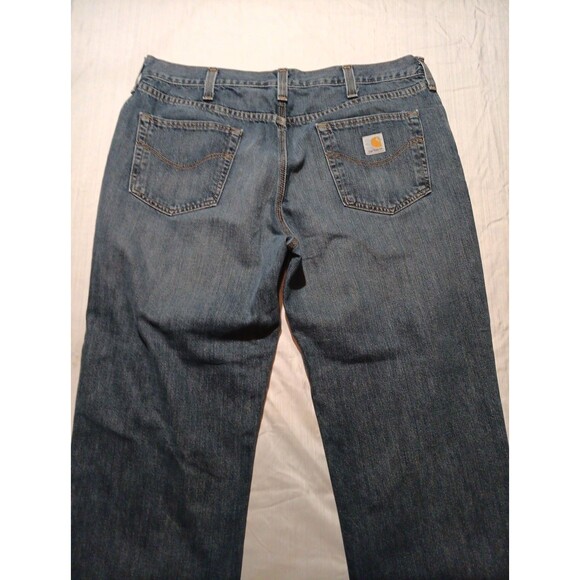 Carhartt Relaxed Fit Jeans 38 X 30 Men's Workwear Blue Denim Cotton Look At Pics - Picture 2 of 6